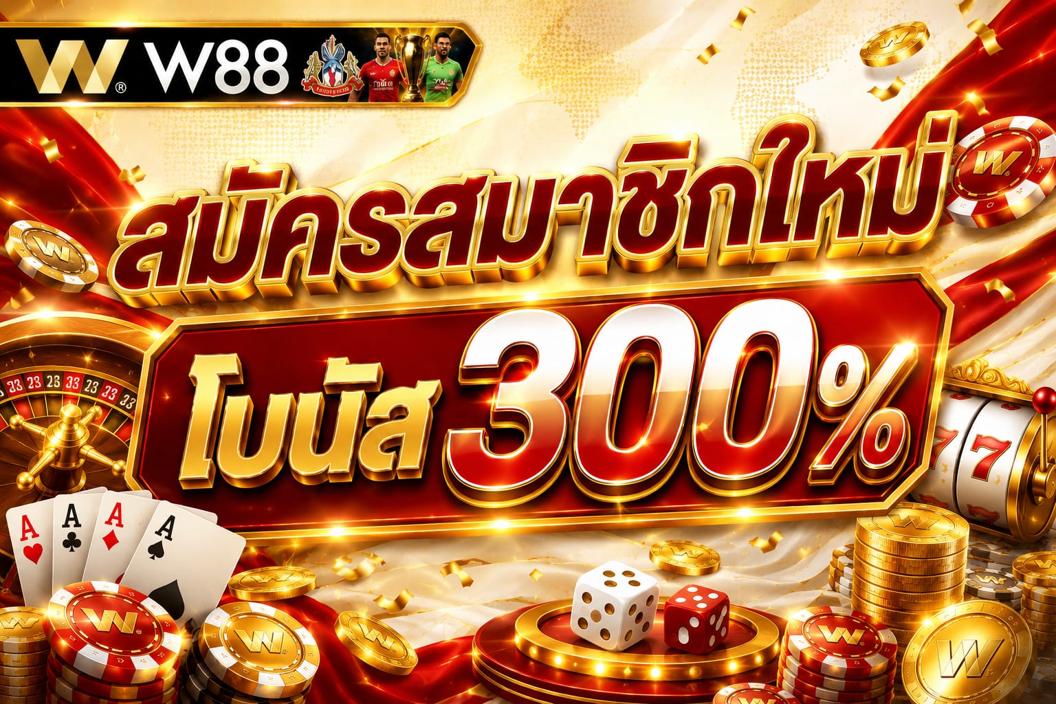 สมัครสมาชิกใหม่ โบนัส 300%